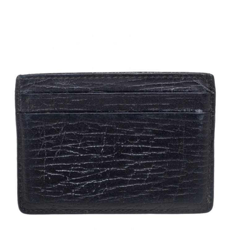 مملوكة مسبقًا Gucci Black Leather Interlocking G Logo Card Case 