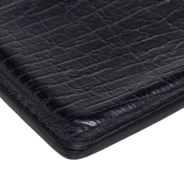 مملوكة مسبقًا Gucci Black Leather Interlocking G Logo Card Case 