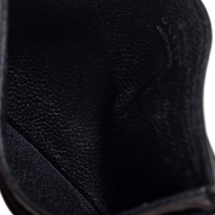 مملوكة مسبقًا Gucci Black Leather Interlocking G Logo Card Case 