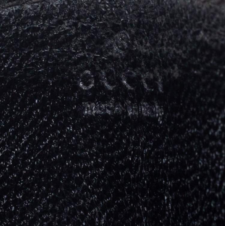 مملوكة مسبقًا Gucci Black Leather Interlocking G Logo Card Case 