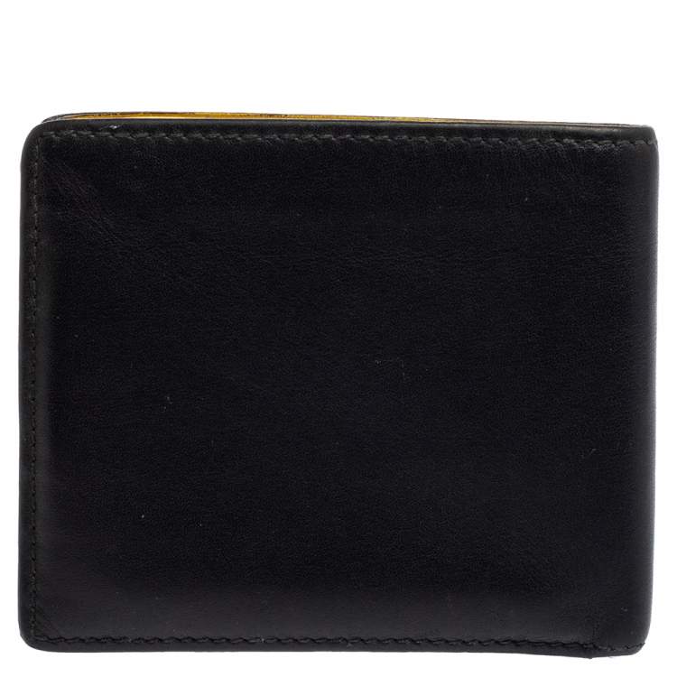 Pre Owned Gucci Black Leather Bifold Wallet