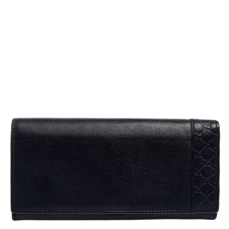 Gucci Navy Blue Guccissima Leather Long Wallet Gucci