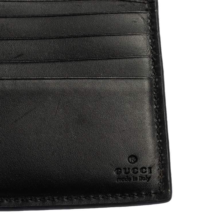 Pre Owned Gucci Black GG Supreme Canvas Kingsnake Bifold Wallet