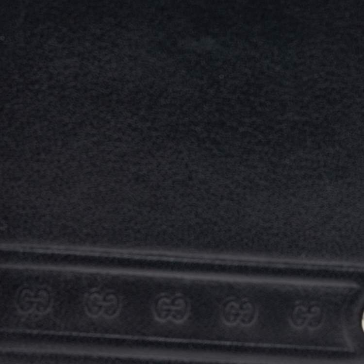 Pre Owned Gucci Black Leather Money Clip Bifold Wallet 