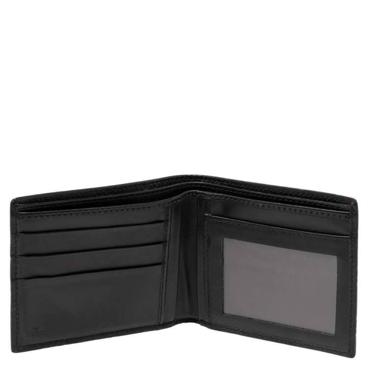 Pre Owned Gucci Black Guccissima Leather Bifold Wallet