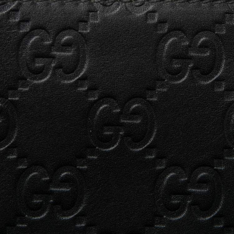 Pre Owned Gucci Black Guccissima Leather Bifold Wallet