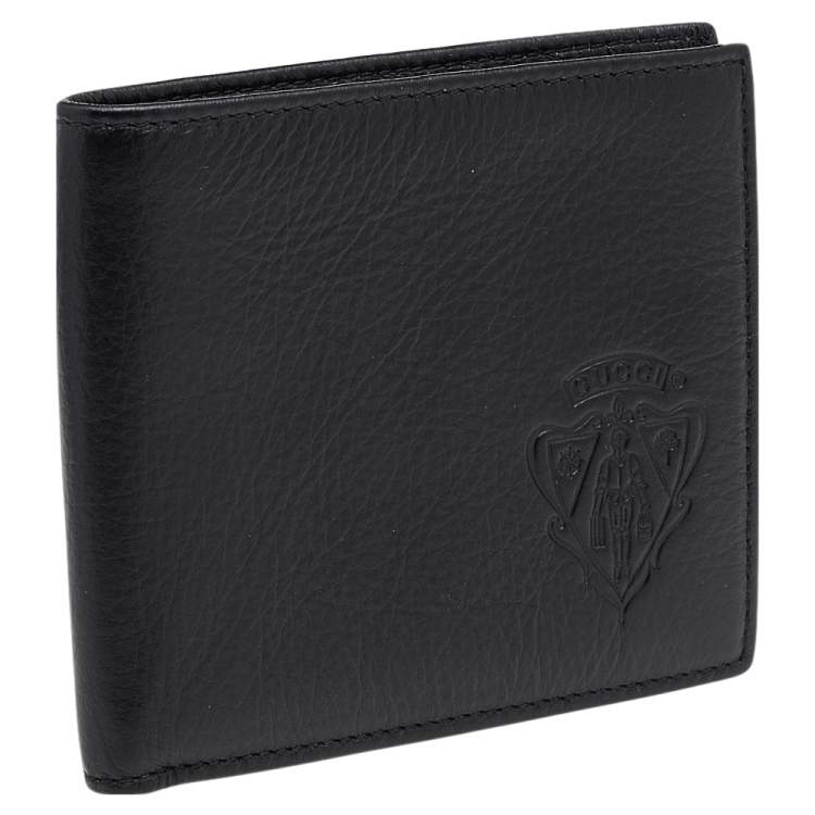 Pre Owned Gucci Black Leather Bifold Wallet 
