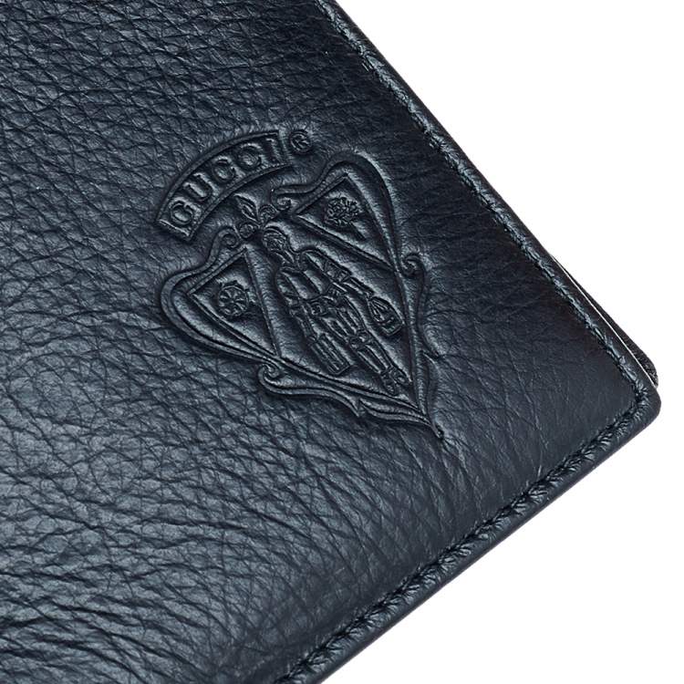 Pre Owned Gucci Black Leather Bifold Wallet 