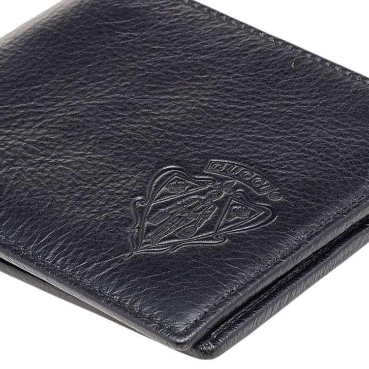 Pre Owned Gucci Black Leather Bifold Wallet 