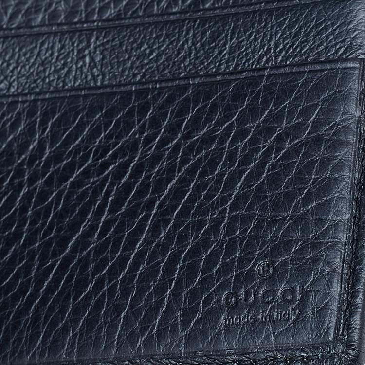 Pre Owned Gucci Black Leather Bifold Wallet 