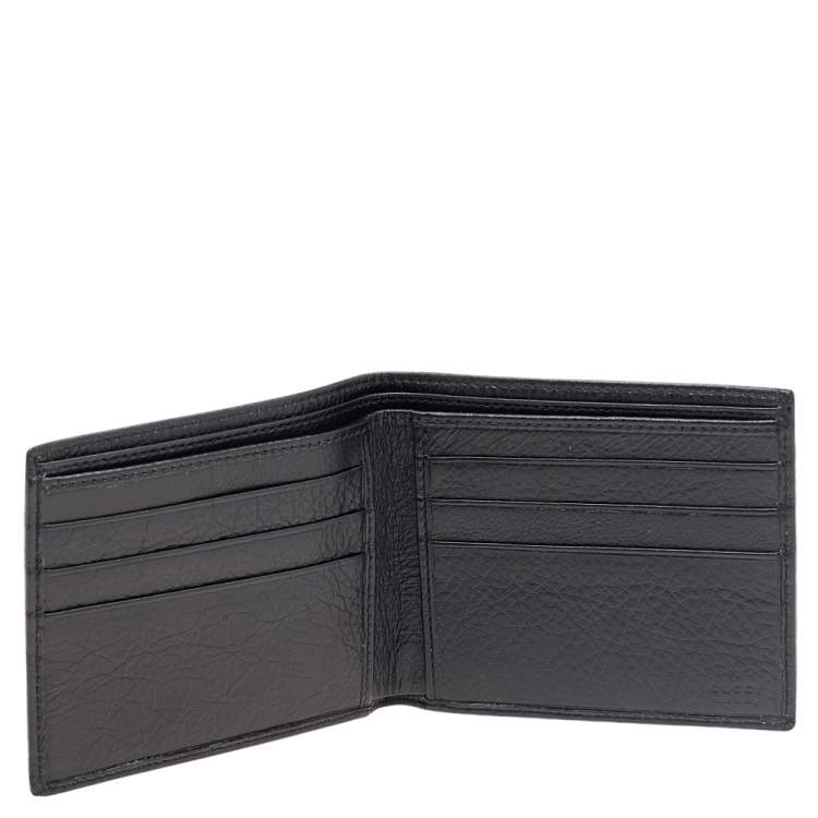 Pre Owned Gucci Black Leather Bifold Wallet 