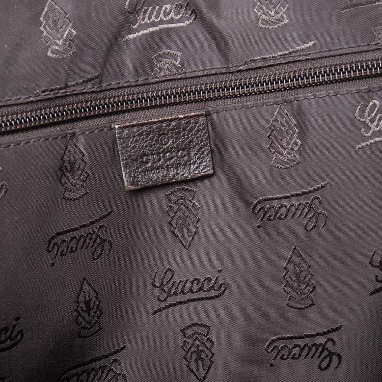 Pre Owned Gucci Brown GG Embossed Leather Briefcase