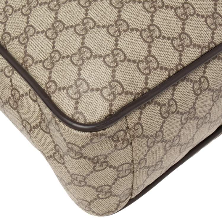 Pre Owned Gucci Beige/Brown GG Coated Canvas And Leather Medium Briefcase