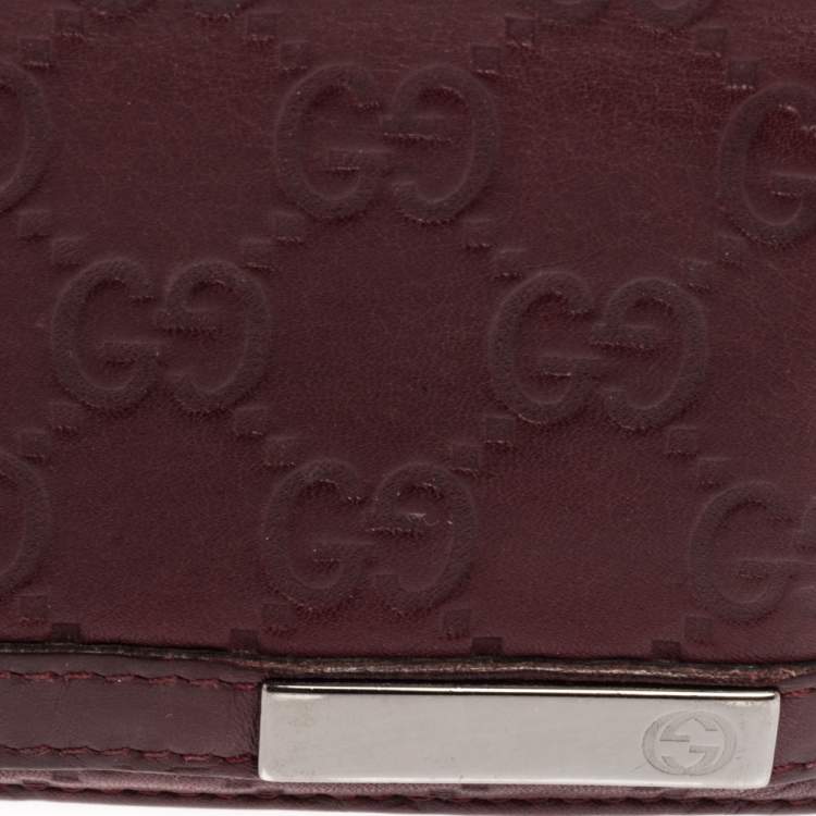 Pre Owned Gucci Red Guccissima Leather Bifold Wallet
