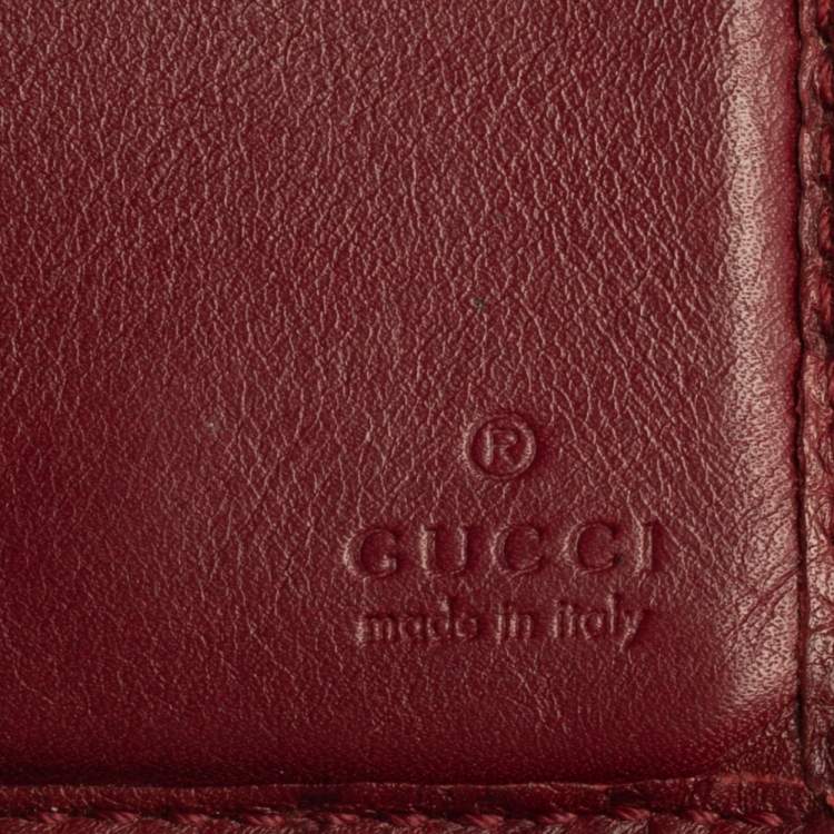 Pre Owned Gucci Red Guccissima Leather Bifold Wallet