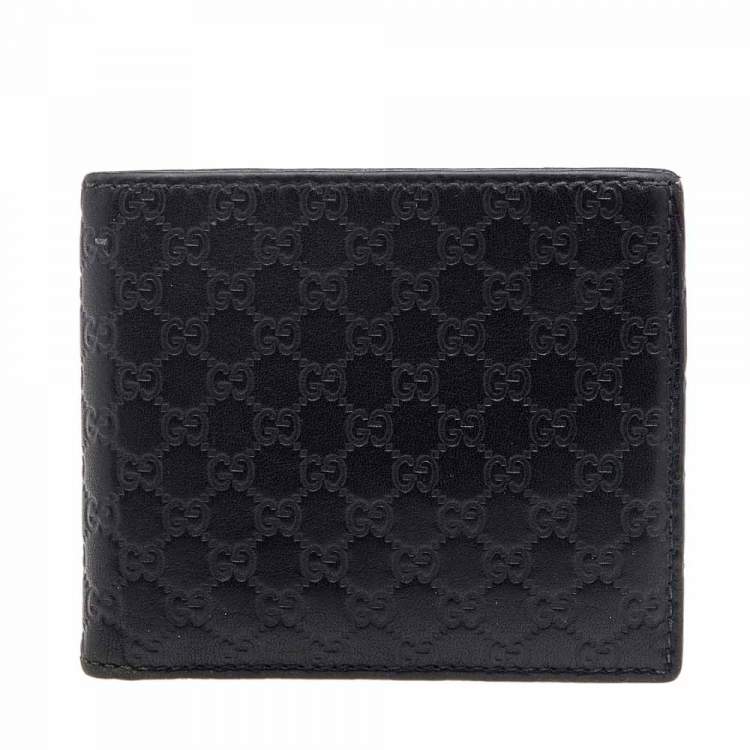 gucci bifold wallet microguccissima black