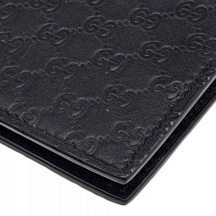 Pre Owned Gucci Black Microguccissima Leather Money Clip Wallet
