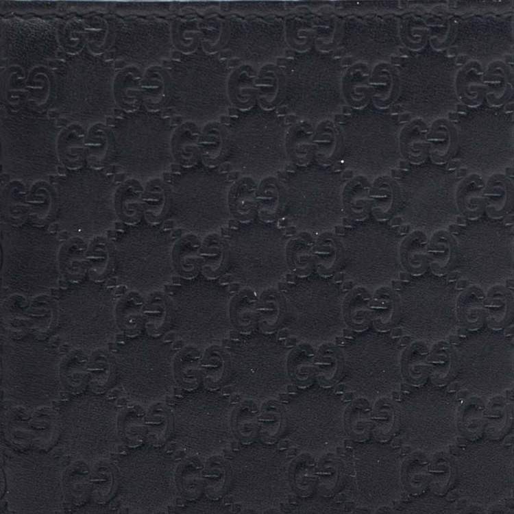 Pre Owned Gucci Black Microguccissima Leather Money Clip Wallet