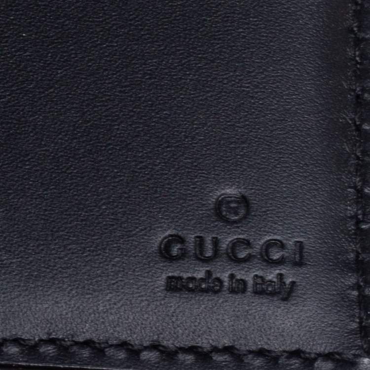 Pre Owned Gucci Black GG Supreme Canvas Kingsnake Print Bifold Wallet