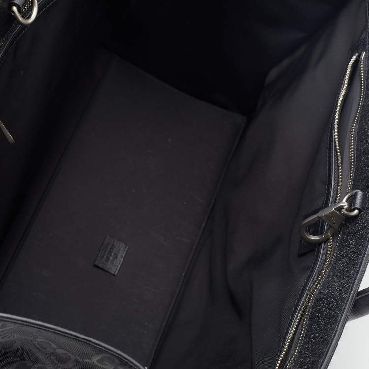 Pre Owned Gucci Black GG Nylon And Leather GG Off the Grid Tote