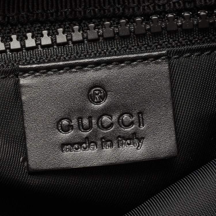 Pre Owned Gucci Black Canvas Embroidered Backpack 