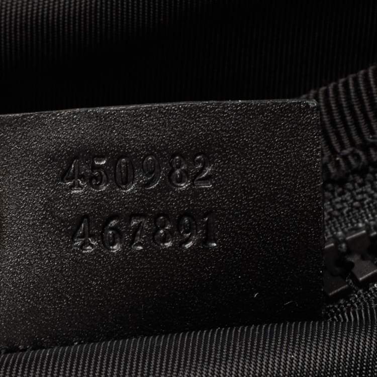 Pre Owned Gucci Black Canvas Embroidered Backpack 
