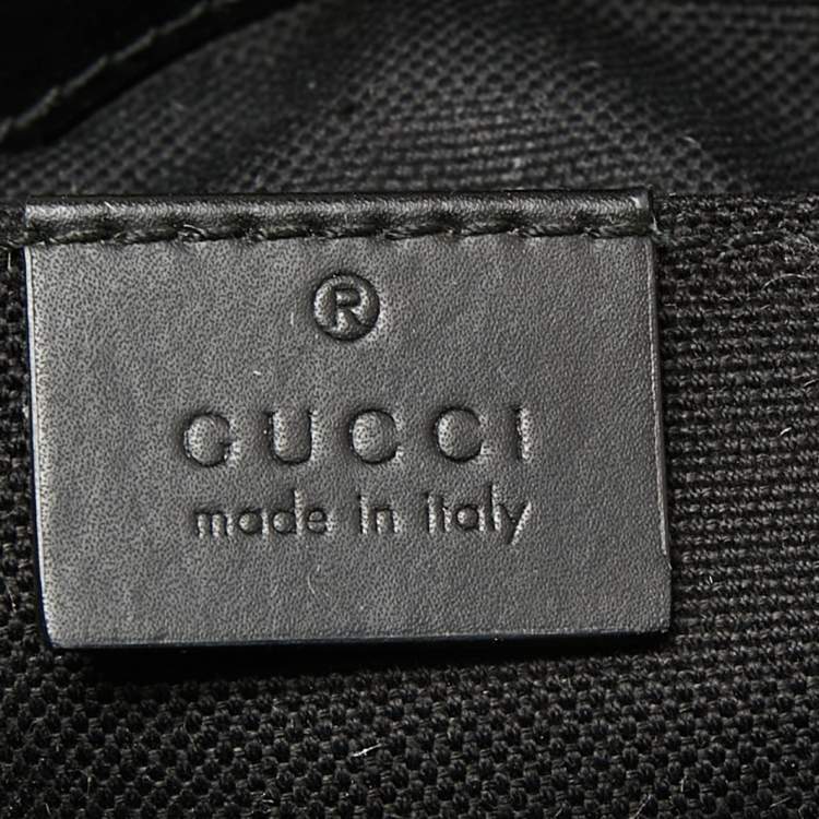 Pre Owned Gucci Black GG Supreme Canvas and Leather Small Messenger Bag