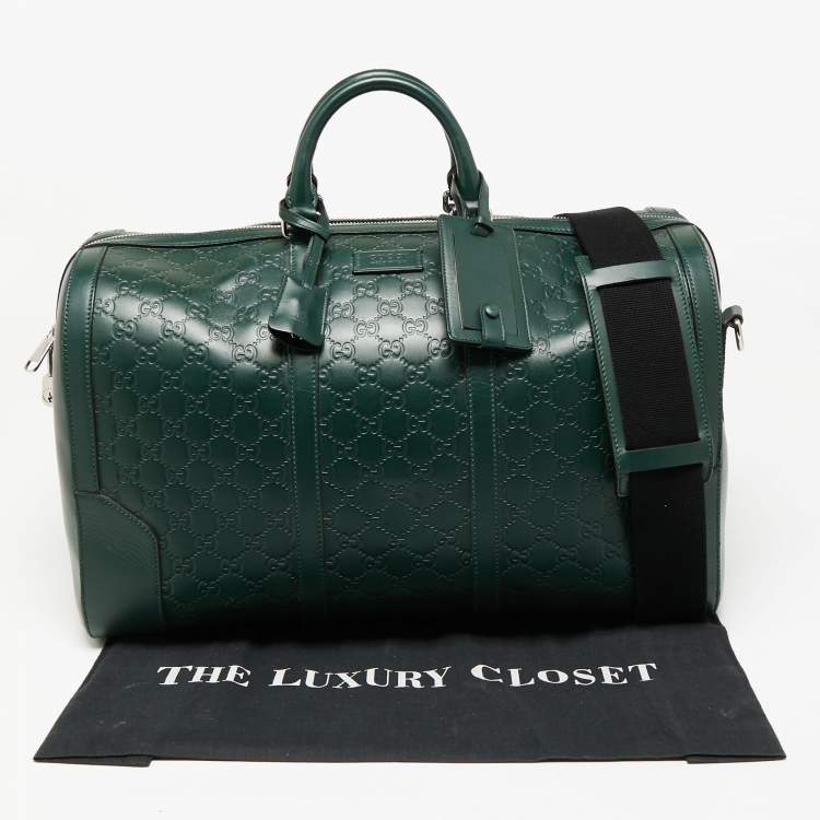 مملوكة مسبقًا Gucci Green Guccissima Leather Duffel Bag