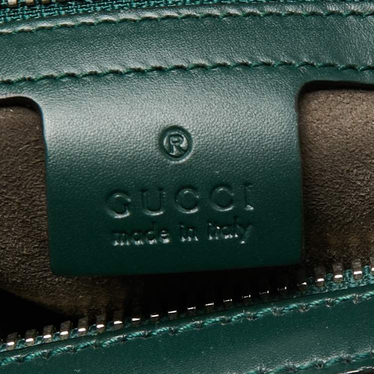 مملوكة مسبقًا Gucci Green Guccissima Leather Duffel Bag