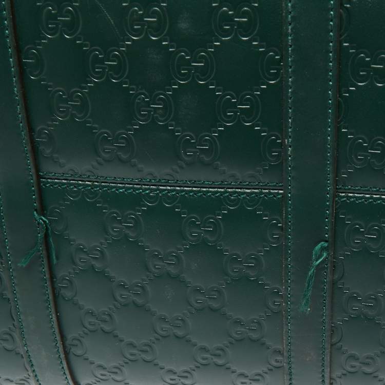 مملوكة مسبقًا Gucci Green Guccissima Leather Duffel Bag