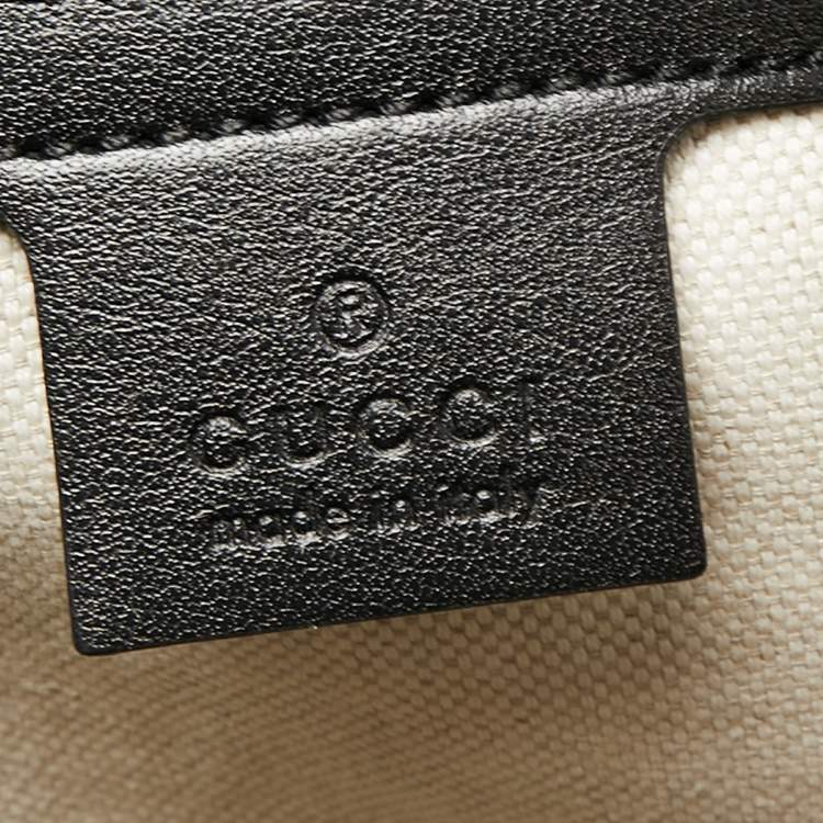 Pre Owned Gucci Black Perforated GG Embossed Leather Tote