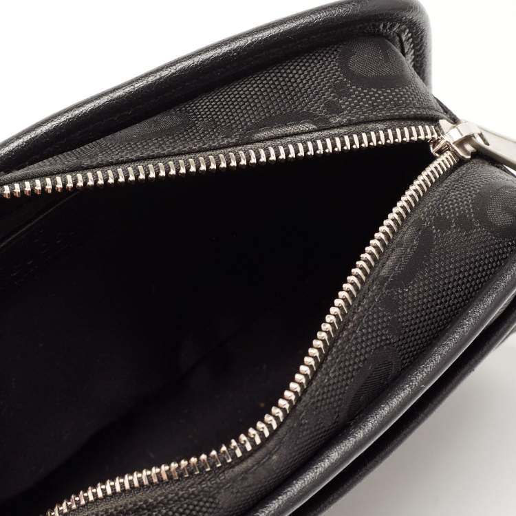 Pre Owned Gucci Black GG Nylon and Leather Off the Grid Wash Bag