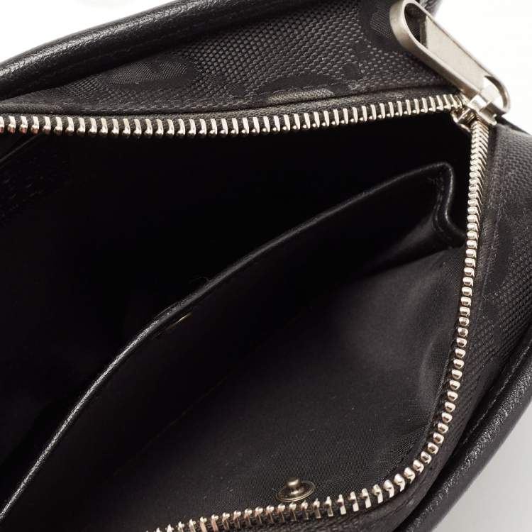 Pre Owned Gucci Black GG Nylon and Leather Off the Grid Wash Bag