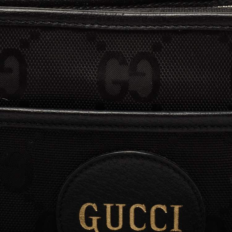 Pre Owned Gucci Black GG Nylon and Leather Off the Grid Wash Bag