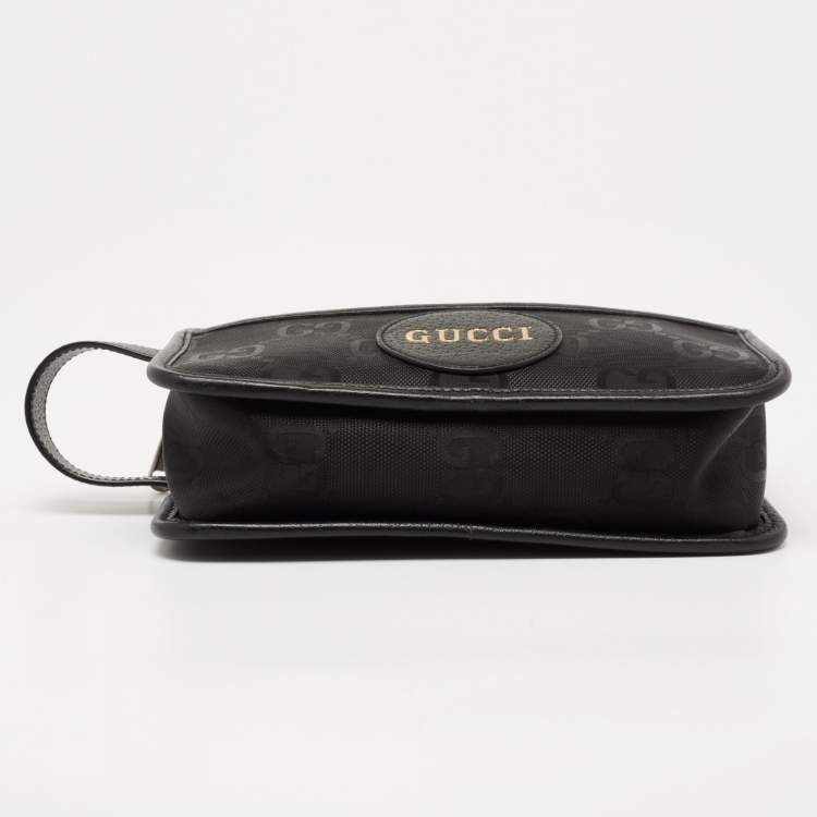 Pre Owned Gucci Black GG Nylon and Leather Off the Grid Wash Bag