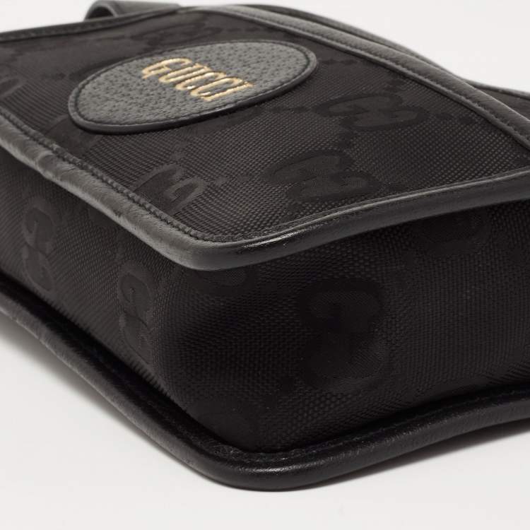 Pre Owned Gucci Black GG Nylon and Leather Off the Grid Wash Bag