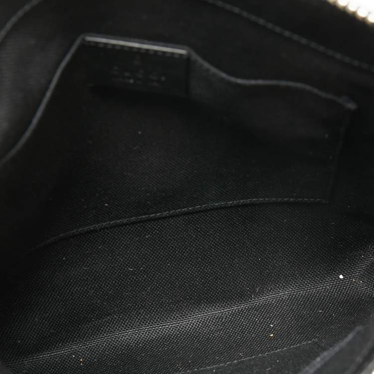 Pre Owned Gucci Black GG Supreme Canvas And Leather Small Messenger Bag