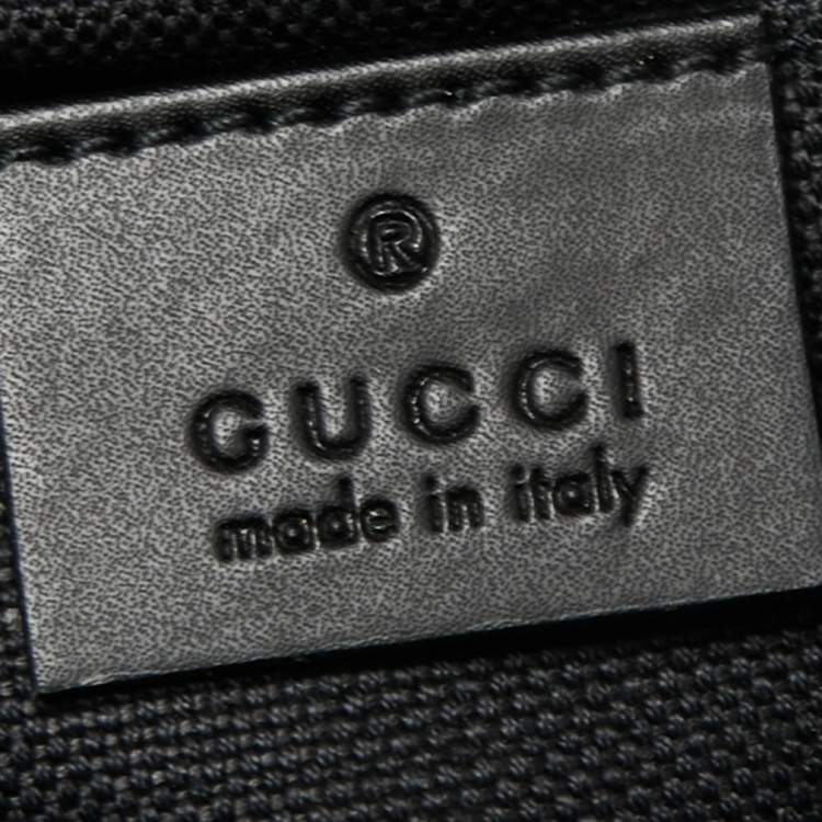Pre Owned Gucci Black GG Supreme Canvas And Leather Small Messenger Bag