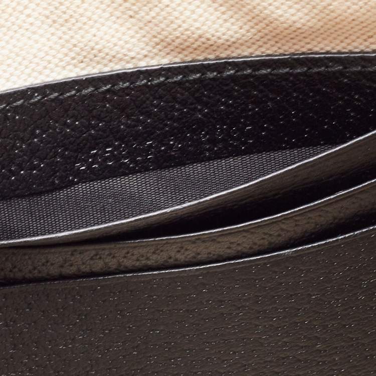 Pre Owned Gucci Black Leather GG Marmont Wristlet Pouch 