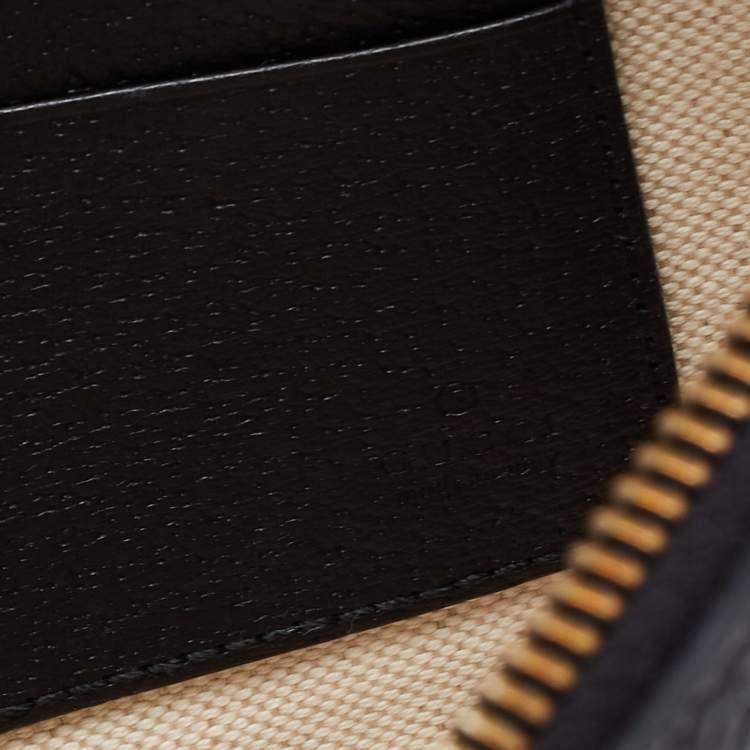 Pre Owned Gucci Black Leather GG Marmont Wristlet Pouch 