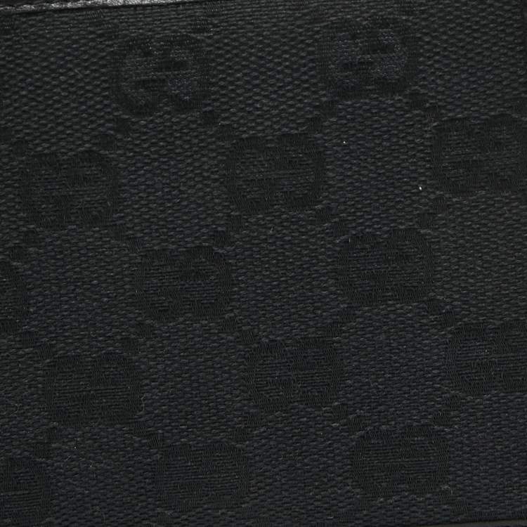 Pre Owned Gucci Black GG Canvas and Leather Wed Bifold Wallet