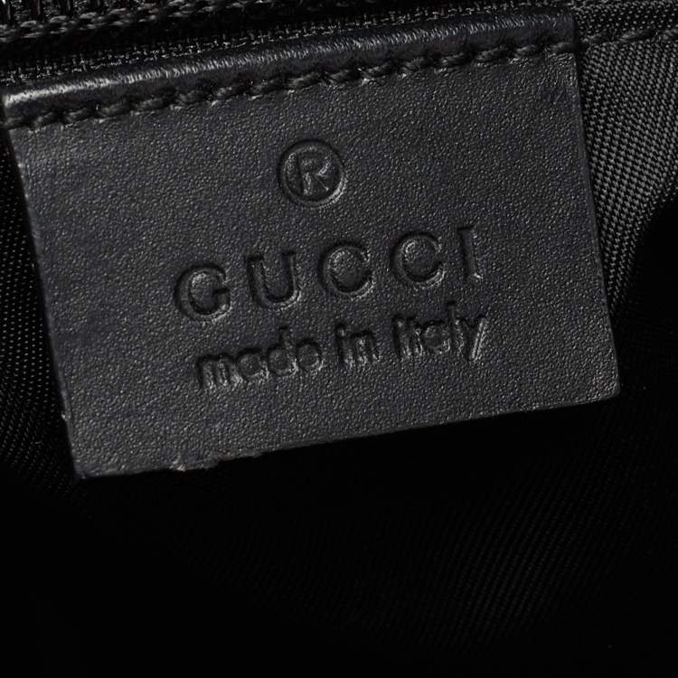 Pre Owned Gucci Beige/Black GG Supreme Canvas And Leather Web Messenger Bag
