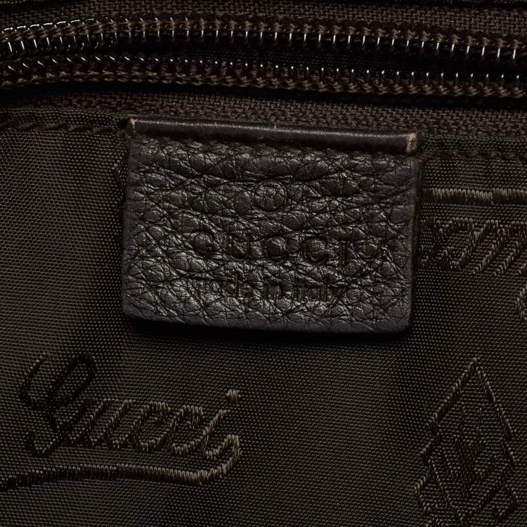 Pre Owned Gucci Dark Brown Guccissima Leather Briefcase Bag