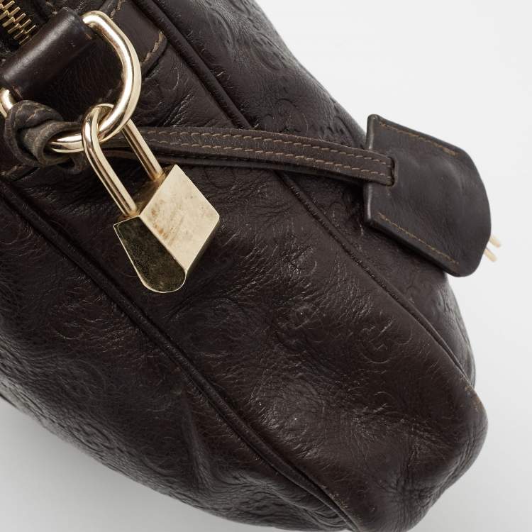Pre Owned Gucci Dark Brown Guccissima Leather Briefcase Bag