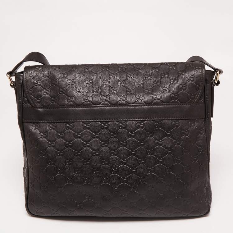 مملوكة مسبقًا Gucci Dark Brown Guccissima Leather Messenger Bag