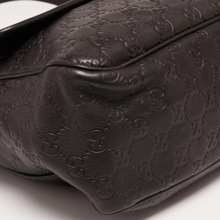 مملوكة مسبقًا Gucci Dark Brown Guccissima Leather Messenger Bag