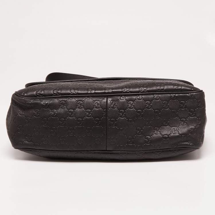 مملوكة مسبقًا Gucci Dark Brown Guccissima Leather Messenger Bag