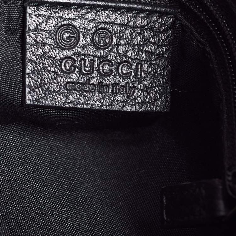 Pre Owned Gucci Black Suede and Guccissima Leather Messenger Bag