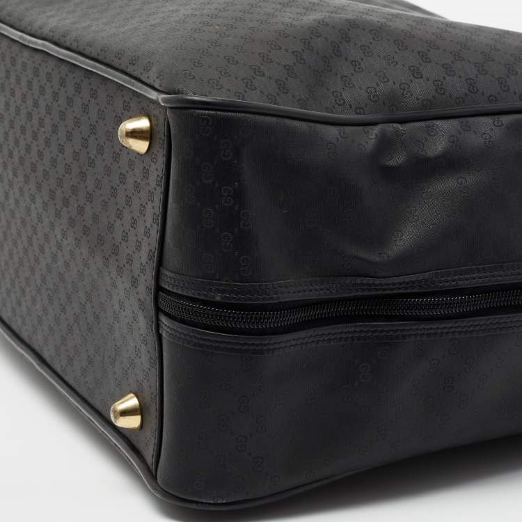 Pre Owned Gucci Black GG Supreme Canvas Vintage Web Travel Bag