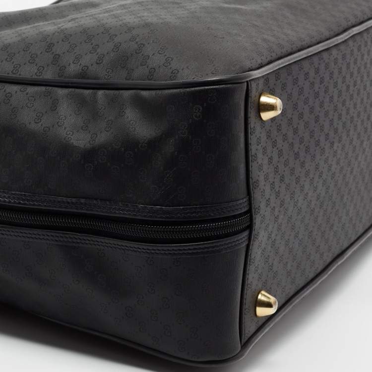 Pre Owned Gucci Black GG Supreme Canvas Vintage Web Travel Bag